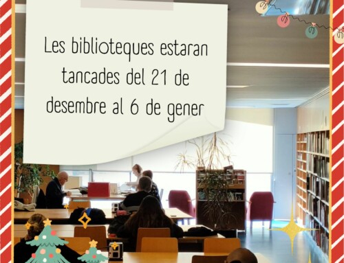 Les biblioteques estaran tancades per festes